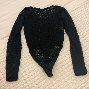 Lace thong bodysuit